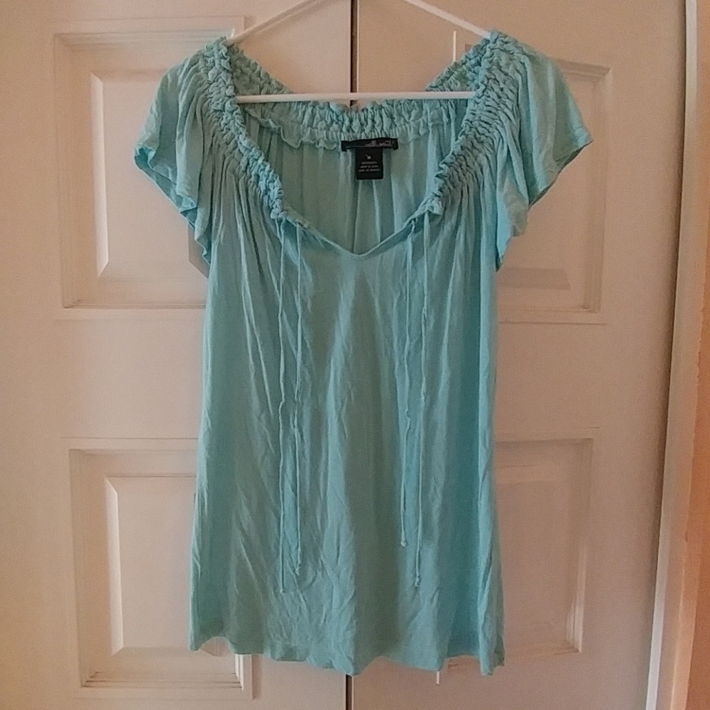 WILLI SMITH BLOUSE LIGHT TURQUOISE SIZE MEDIUM